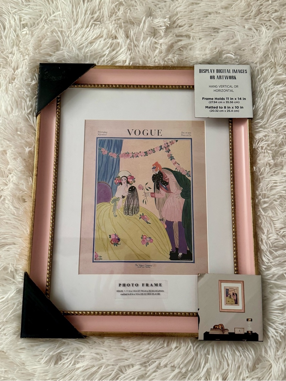 Vogue Pink and Gold Decorative Wall Frame